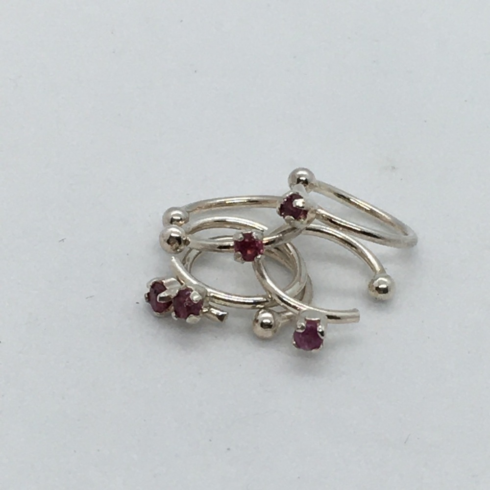 FAKE nose ring with genuine Ruby sterling
